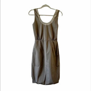 Lorick Dress Size 2 Gray Silk Trim Gossip Girl Designer‎